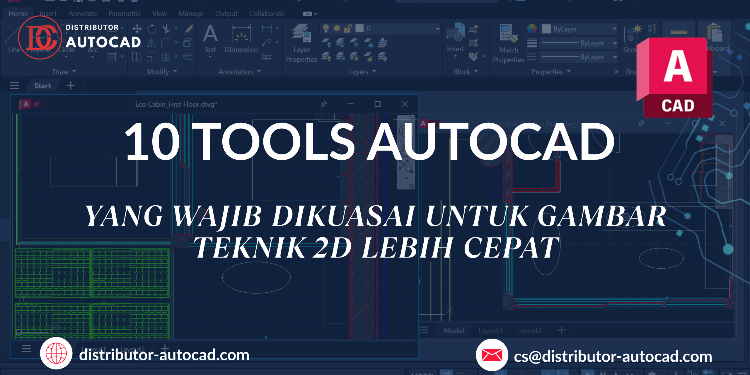 cara menggunakan tools yang ada di autocad